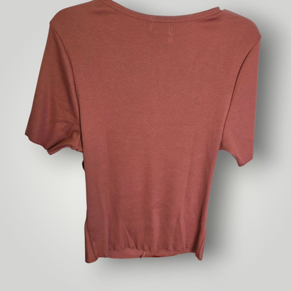 Nation LTD Ruched Short Sleeve Tee in Rust - Picture 3 of 7